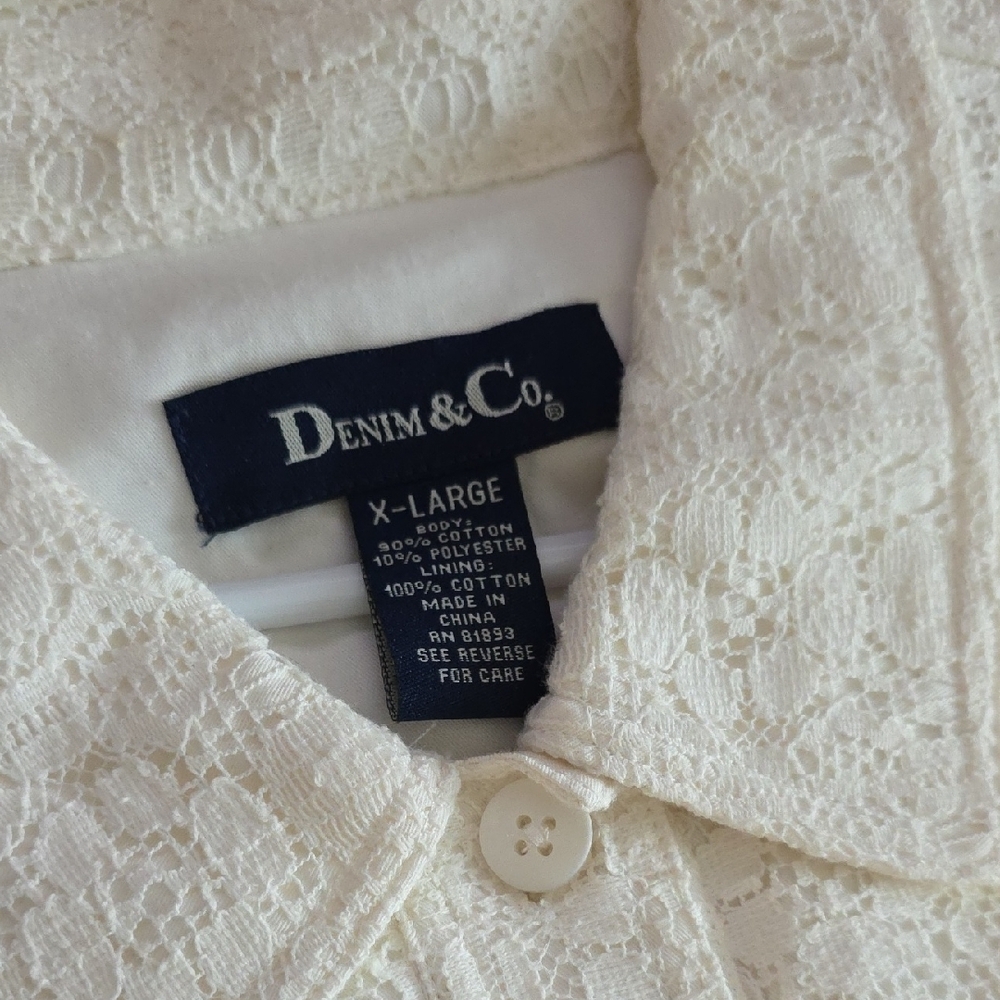 Cream Lace Button-Front Jacket - Picture 2 of 4